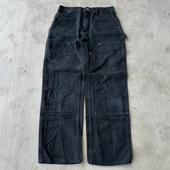 Vintage Y2K Carhartt black double knee work wear carpenter pants - Picture 1 of 7